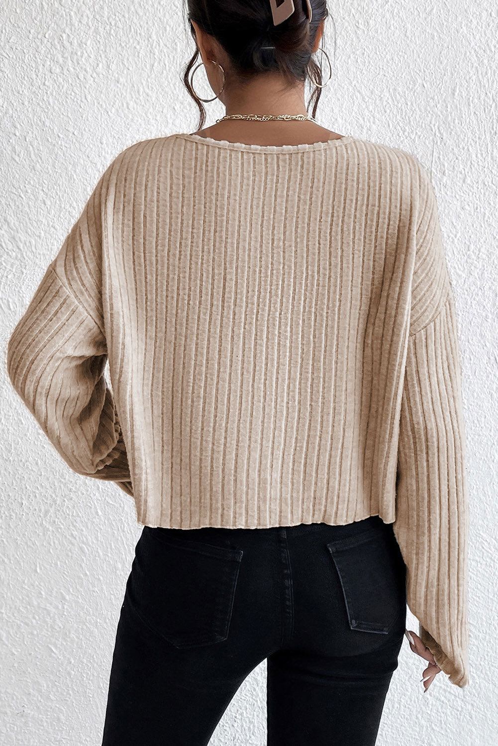 Drop Shoulder Knit Top