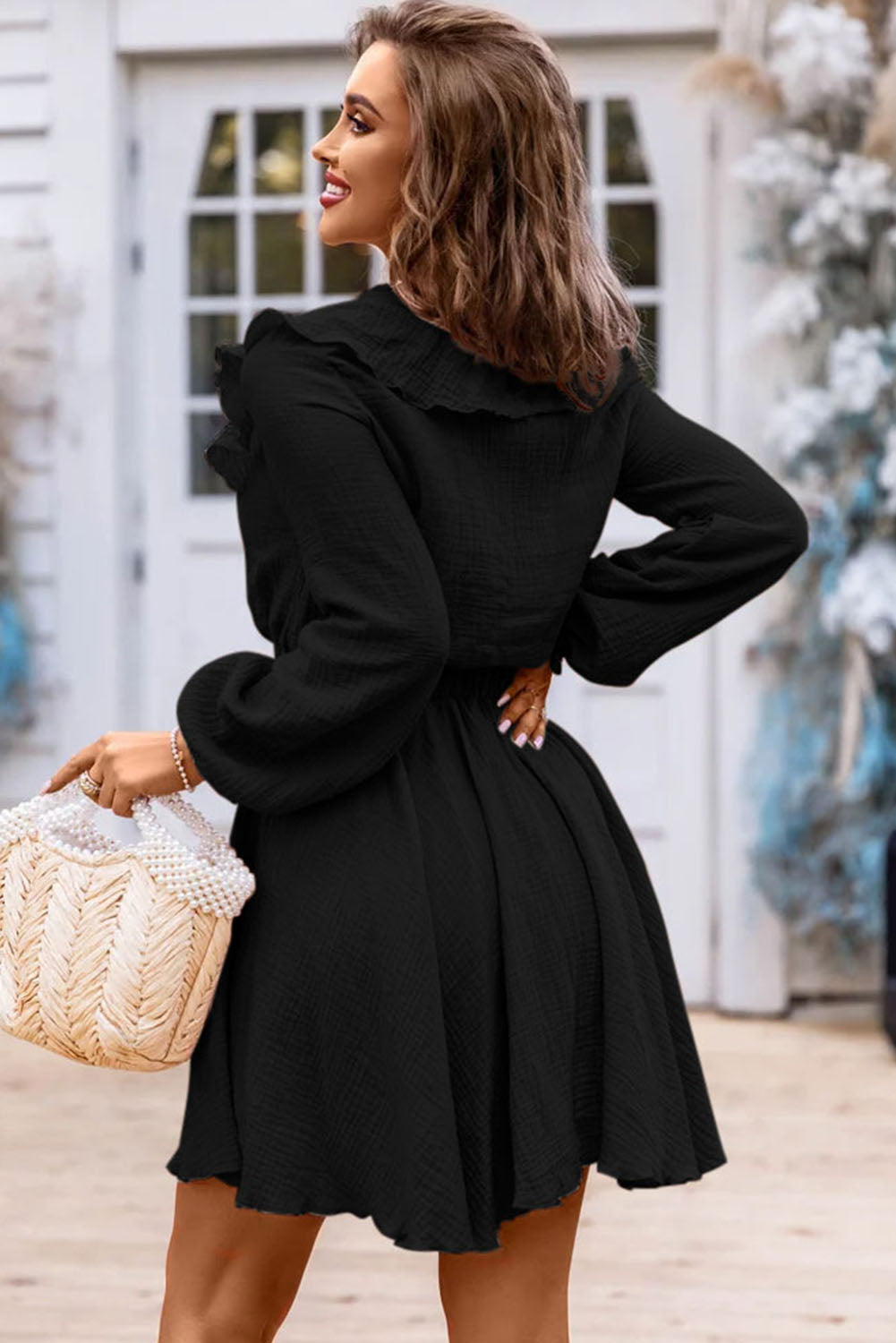 Textured Ruffled Dress