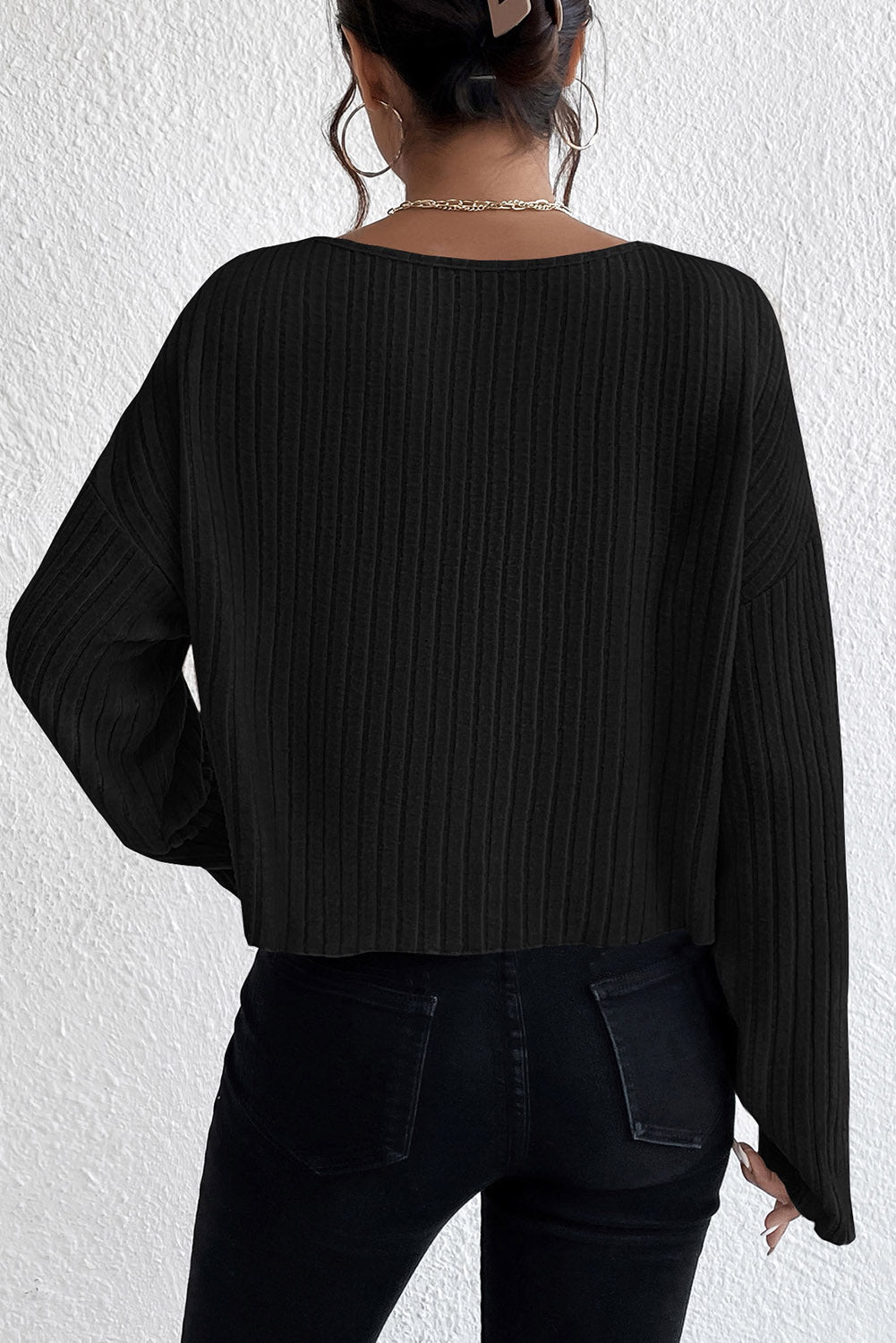 Drop Shoulder Knit Top