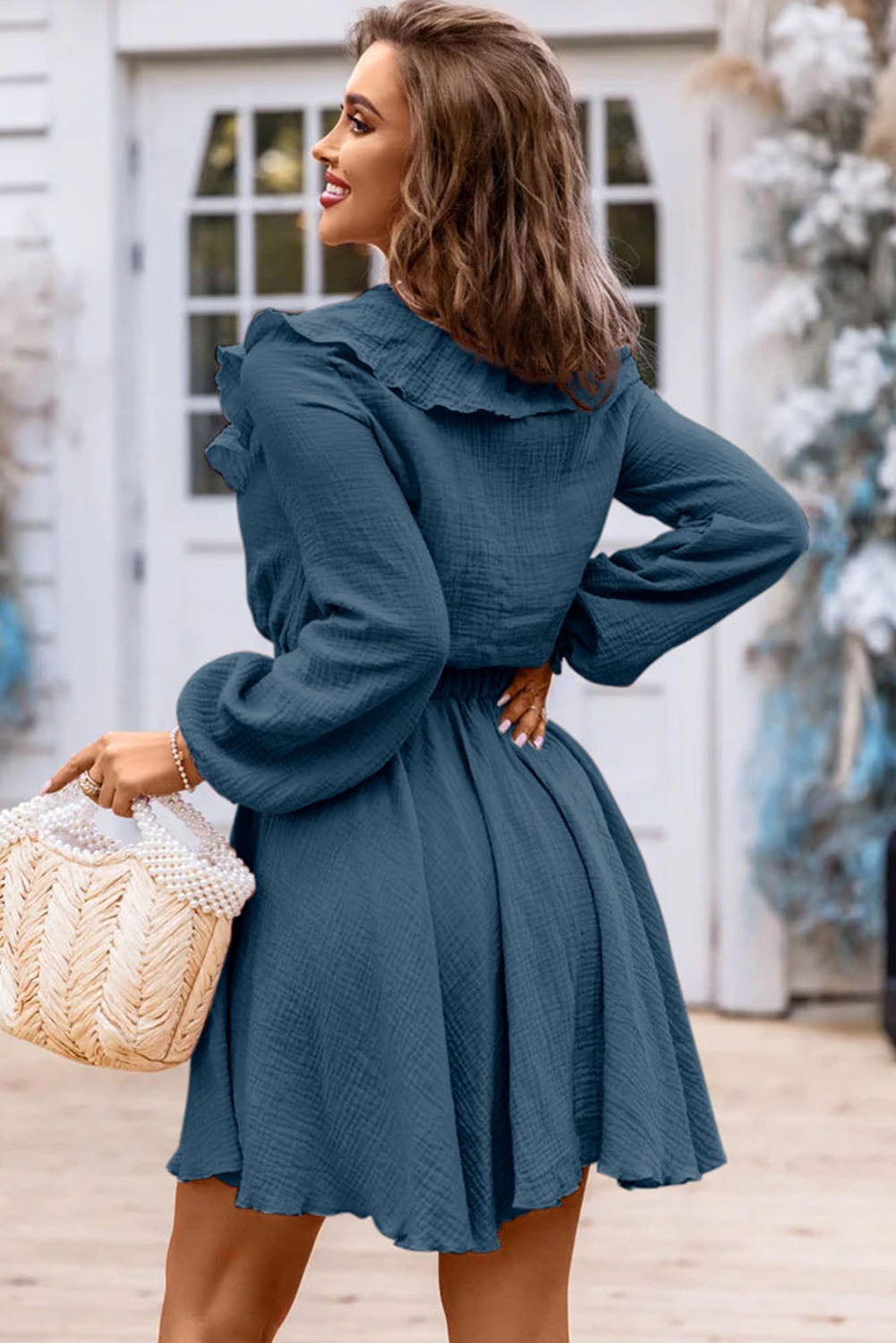 Textured Ruffled Dress