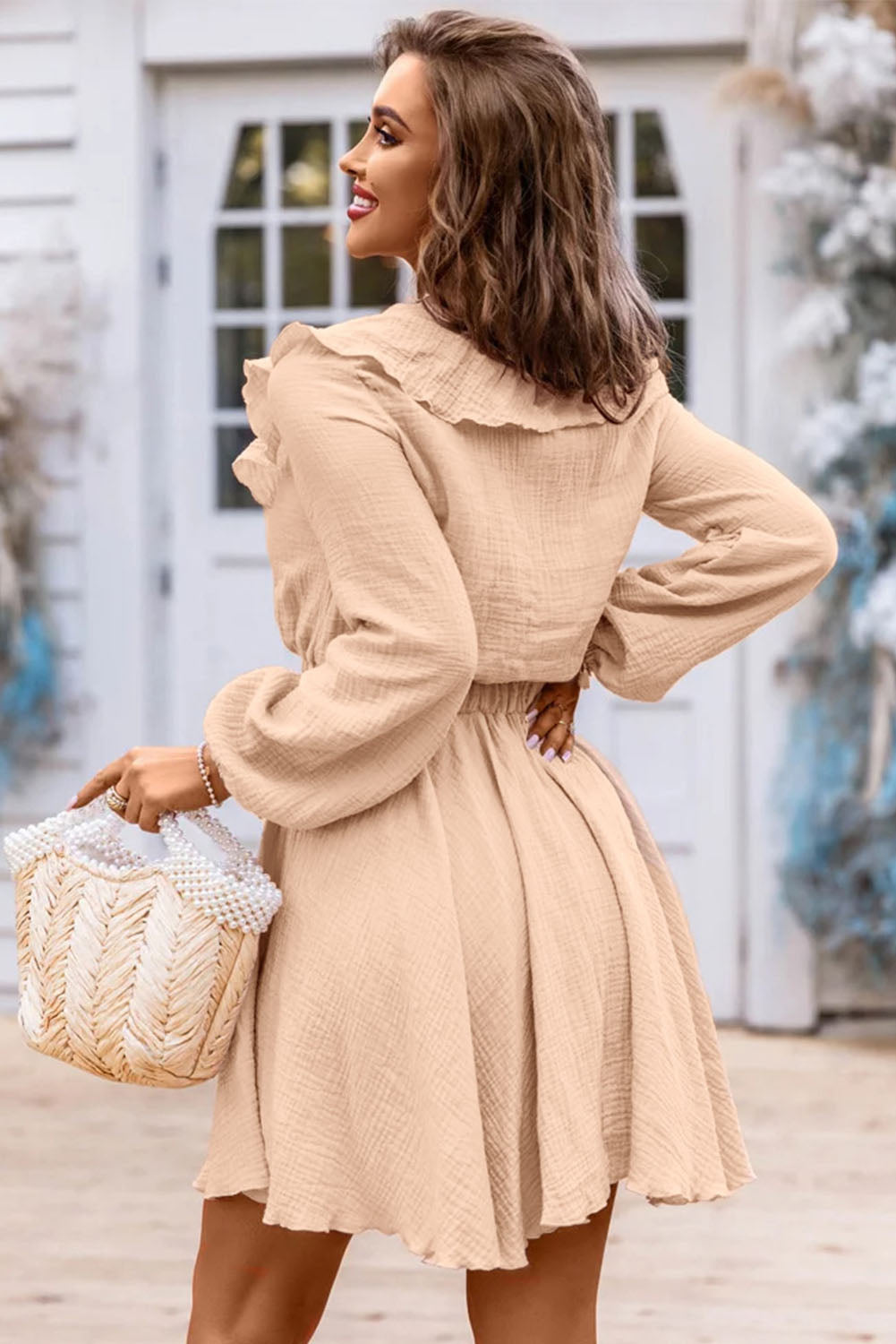 Textured Ruffled Dress